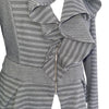 Cue in the City Striped Ruffle Peplum Jacket – Size 12 AU