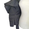Cue in the City Striped Ruffle Peplum Jacket – Size 12 AU