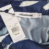 Milk And Honey Navy Brushstroke Print SkirtNew With Tags 8 AU