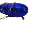 Miss Anne Royal Blue Rhinestone Evening Clutch Bag Gold Chain Strap