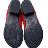 Red Leather Floral Western-Style Boho Ankle Boots – Size AU 8 / US 8 / EU 39 – Korean/Japanese Design