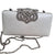 Forever New White Faux Snakeskin Clutch Bag with Rhinestone Clasp