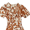 Billy J Sadie Midi Dress Tan/Cream Print Size 8 AU