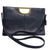Giani Bernini Navy Blue Leather Shoulder Bag Gold Handle Crossbody Purse