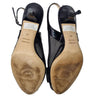 Elegant Osvaldo Black Martini Slingback Heels Leather - Made in Italy 6 AU