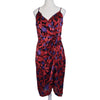 Worthington Red &amp; Purple Floral Midi Dress 12 AU