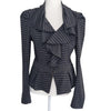 Cue in the City Striped Ruffle Peplum Jacket – Size 12 AU
