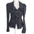 Cue in the City Striped Ruffle Peplum Jacket – Size 12 AU
