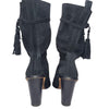 Trenery Black Suede Tassel Western-Style Boots | All Leather | Size EU 42 / AU 11
