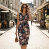 Portmans Signature Navy Floral Pencil Dress Navy Size 14